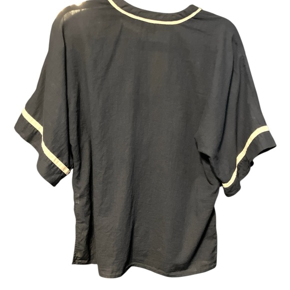 J. Crew sheer navy popover blouse size 4 - Picture 3 of 6